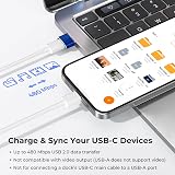 USB A to C Adapter 3Pack Aluminum Alloy USB-C Female to USB-A Male view 4