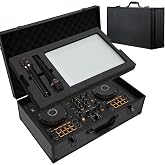 DJ Controller Hard Case for DDJ-FLX4 / DDJ-400 / DDJ-REV1 / DDJ-SB3 / DDJ-SB2 | Dual Layer High-Density Protective Foam | Mixer Storage Travel Box with Handle for Laptop Microphone Headphones Cables