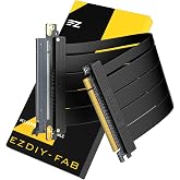 EZDIY-FAB PCIe 5.0 Riser Cable, Gen5 GPU Extender, Straight, 20cm, Black | Vertical GPU Mount, 128GB/s Bandwidth, RTX 5090/4090 &amp; RX 9000 Ready, PCIe 4.0/3.0 Backward Compatible, Ultra-Flexible Cable