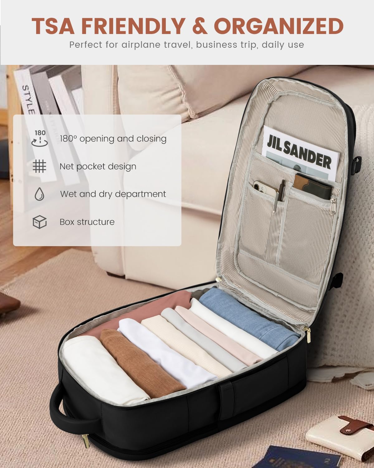 LOVEVOOK Carry On Backpack, 50L Large Travel Backpack For Airplanes