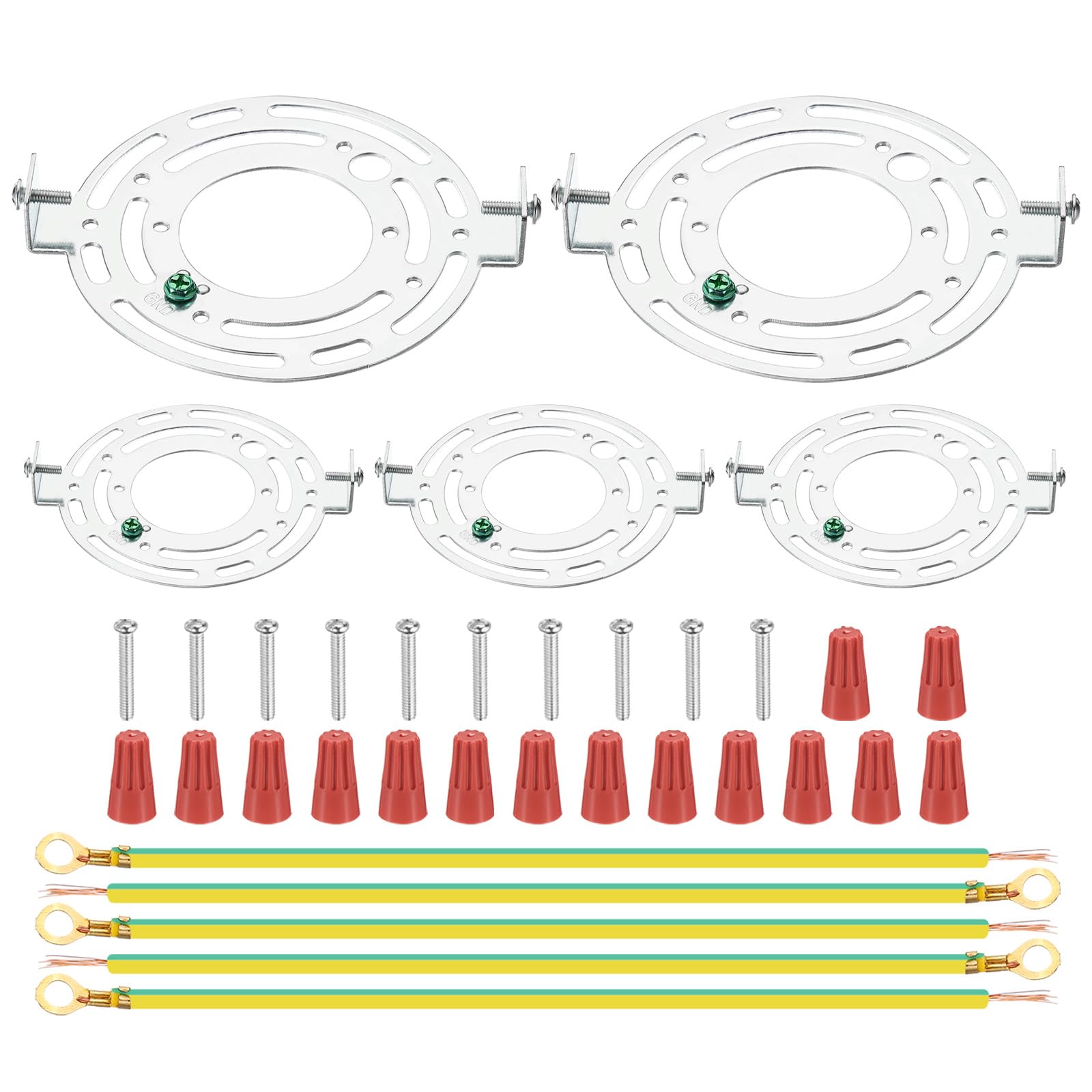 PATIKIL 115mm (4.53") Universal Light Fixture Mounting Bracket Kit, 5 Set Light Crossbar Round Ceiling Plate with Screw for Wall Light Ceiling Light Pendant Chandelier