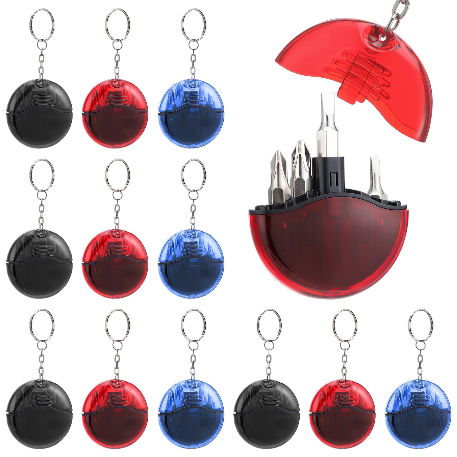 Photo 1 of XunYee 12 Pcs 4 in 1 Mini Screwdriver Keychain Set Christmas Stocking Stuffers Bulk for Men Multi Tool Pocket Screwdriver Keychain Kit for Christmas Party Favor Father Birthday Gift Goodie Bag Filler