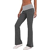 Rapbin Fold Over Flare Leggings for Women Yoga Pants Y2k Lounge Sweatpants Workout Athletic Joggers Slim Fit Bottoms 2026