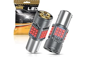 Sidaqi 1157 LED Bulb Red CANBUS Error Free 6000LM 36SMD 7528 LED Bulb for Stop Tail Brake Light 2357 Built-in Load Resistor Anti Hyper Flash 12-24V-2PCS