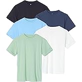 Real Essentials 5 Pack: Boys T-Shirts – Soft Cotton Boys Shirts – Plain Short Sleeve Tops for Kids (Ages 4-18)