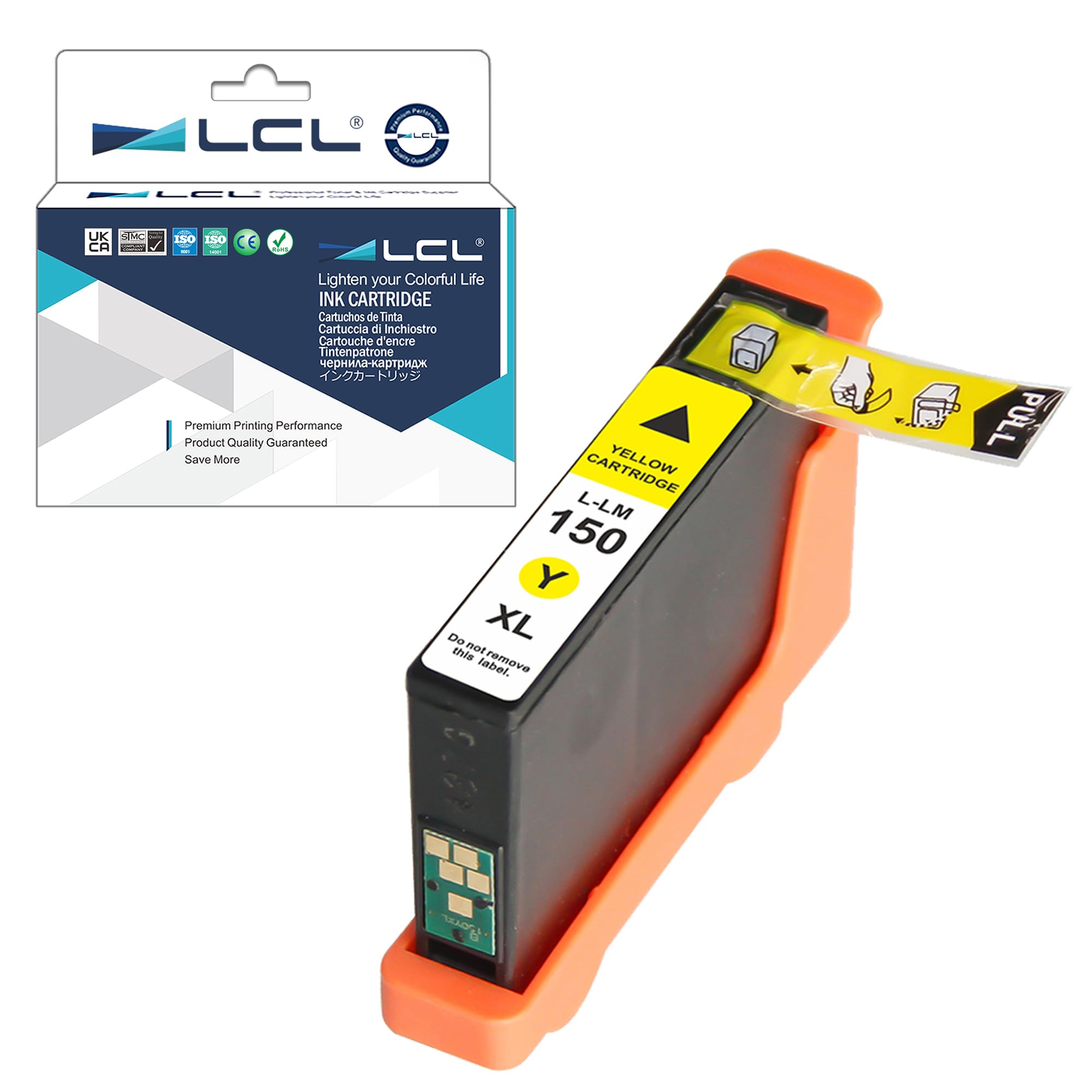 LCL Compatible Ink Cartridge 150XL 14N1610E 14N1618E (1 Yellow) Replacement for Lexmark S315 S415 S515 Pro715 Pro915