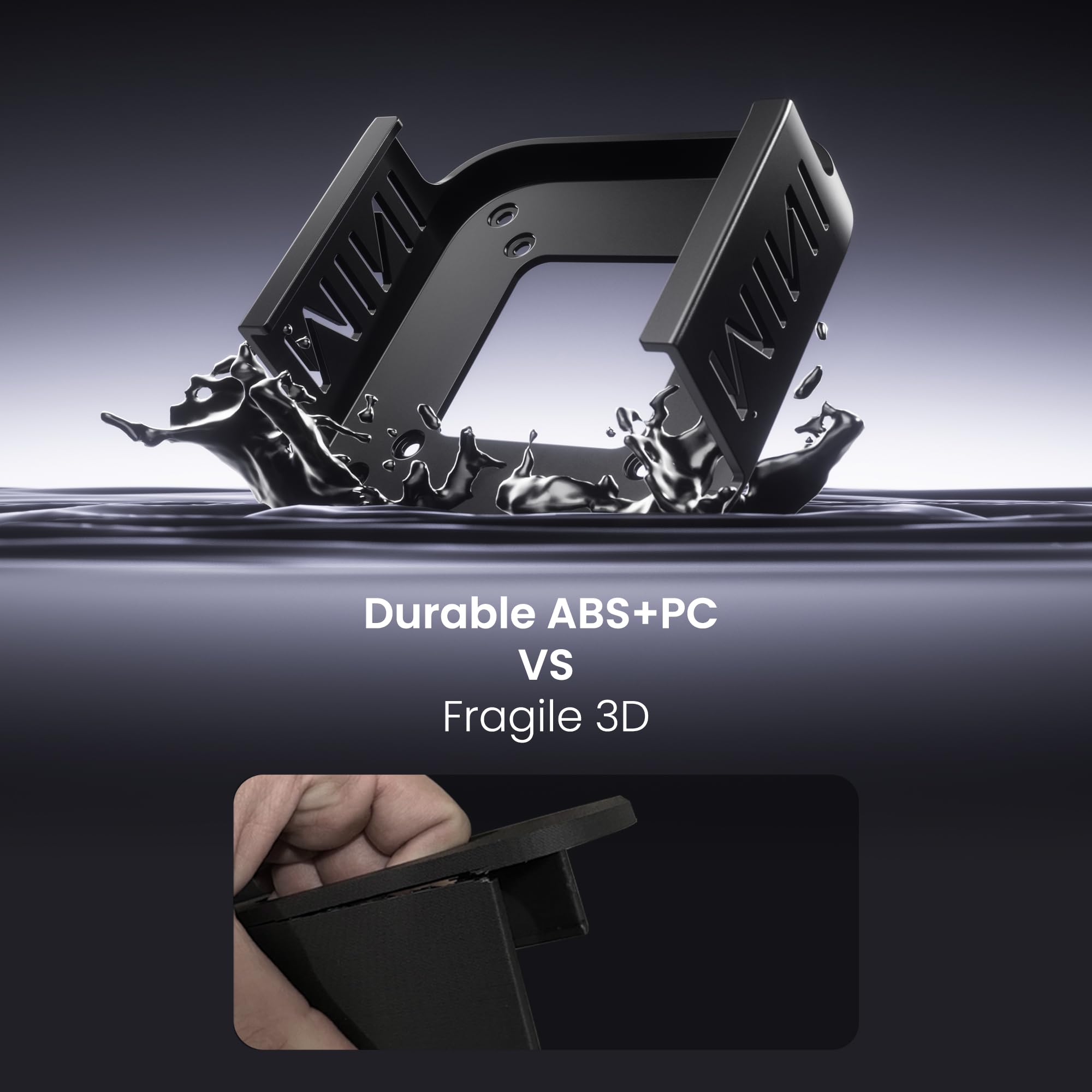 Fasgear ABS Plastik VESA Halterung für Mac-mini M4 /Pro 2024,Halterung Unter Schreibtisch ohne Bohren/Wandhalterung/Monitorhalterung,für Office Home Studio(Schwarz) 3