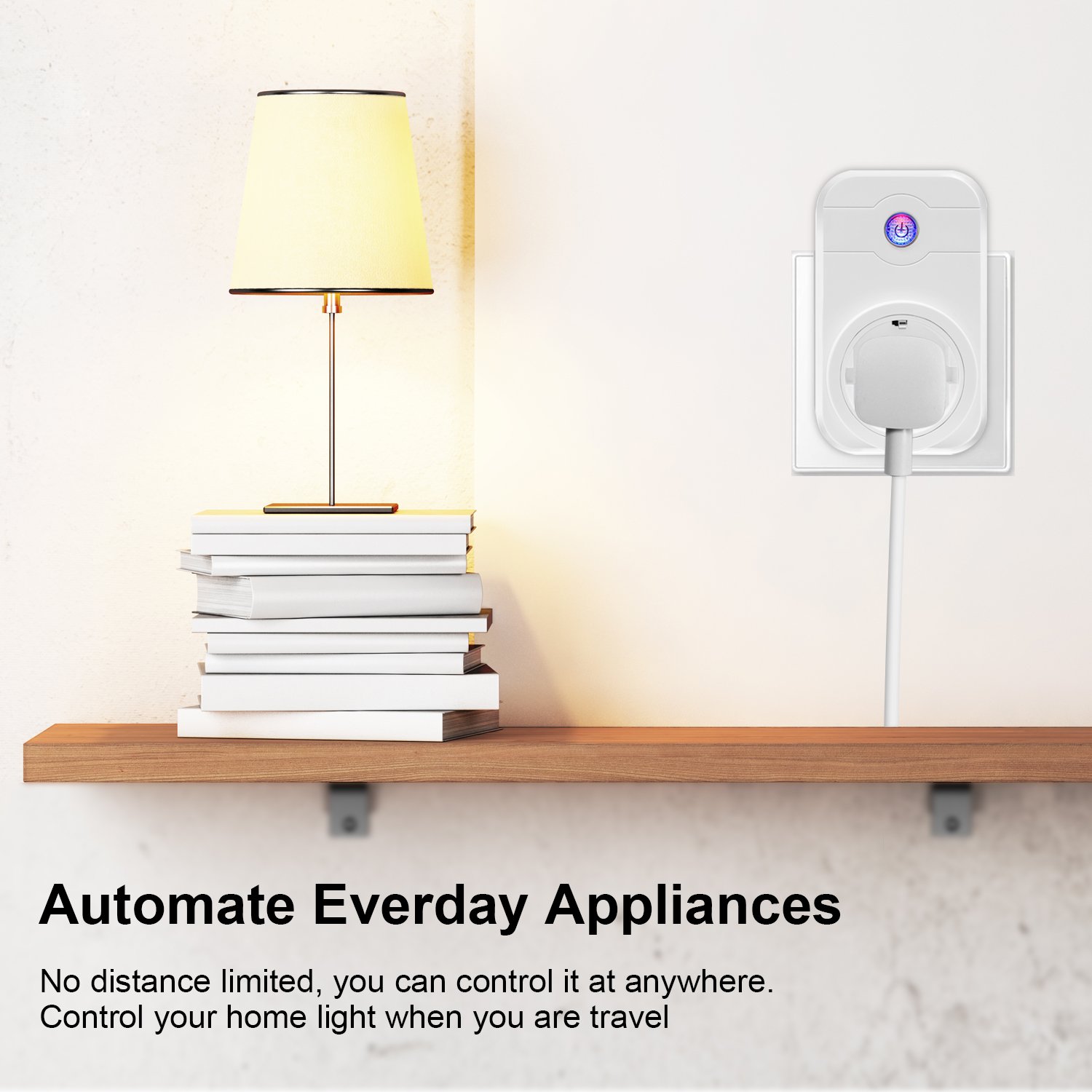 WiFi Smart Plug, LOBKIN Wireless Outlet Intelligente Timing-Buchse Kompatibel mit Alexa & Google Home, kein Hub erforderlich, Timing-Funktion, Remote Control Ihre Geräte überall (Weiß)