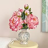 Vintage Chinoiserie Ceramic Vase, Classic Decorative Porcelain Flower Vase for Centerpiece Living Room Table Shelf, Retro Country Decor