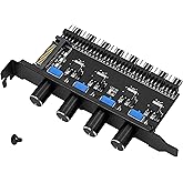 SinLoon 4 Knob Cooling Fan Speed Controller PC 8 Channels Fan Hub for CPU Case HDD VGA PWM Fan PCI Bracket 12V Fan Control- S