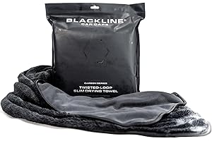 Blackline 24"x36" Slim Twisted-Loop Drying Towel, 800GSM, Streak Free, Lint Free, Reusable - Car Accessories, Bath Towels, Microfiber Cleaning Cloth - One Pass is All You Need
