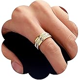 Mnblkjpoi Size 5 14K Gold Plated Finger Rings for women Trendy, Dainty Stackable Ring Eternity Bands for Women, Dainty Minimalist Statement Gold Ring Jewelry Gifts, Fashion Wedding Rings for Women.