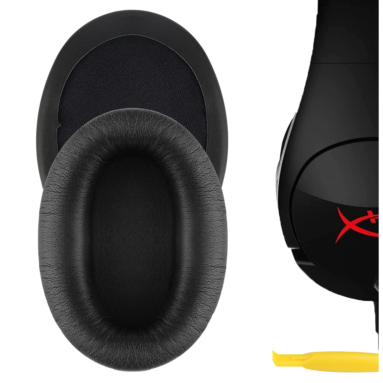 Geekria Replacement Ear Pads for HyperX Cloud Flight, Cloud FlightS, Cloud Stinger Gaming Headphones, Ear Cushions, Repair Parts (Black)