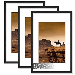 A PLUS MAX 11x17 Picture Frame Set of 3, Engineered