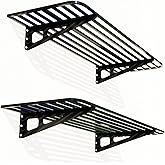 ZoffyFabrizio Garage Wall Shelving 2-Pack 2x4ft Garage Shelving（24-inch-by-48-inch） Wall Shelf Garage Storage Rack Floating Shelves, Space-Saving Black