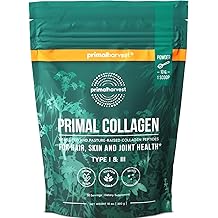 Primal Harvest Collagen Powder for Women or Men Primal Collagen Peptides Powder Type I &amp; III, 10 Oz Collagen Protein Powder f