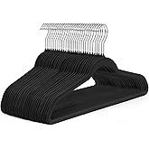 HOUSE DAY Black Velvet Hangers 50 Pack - Non Slip Felt Hangers Closet Essentials, Premium Space Saving Hanger, Gentle on Clot
