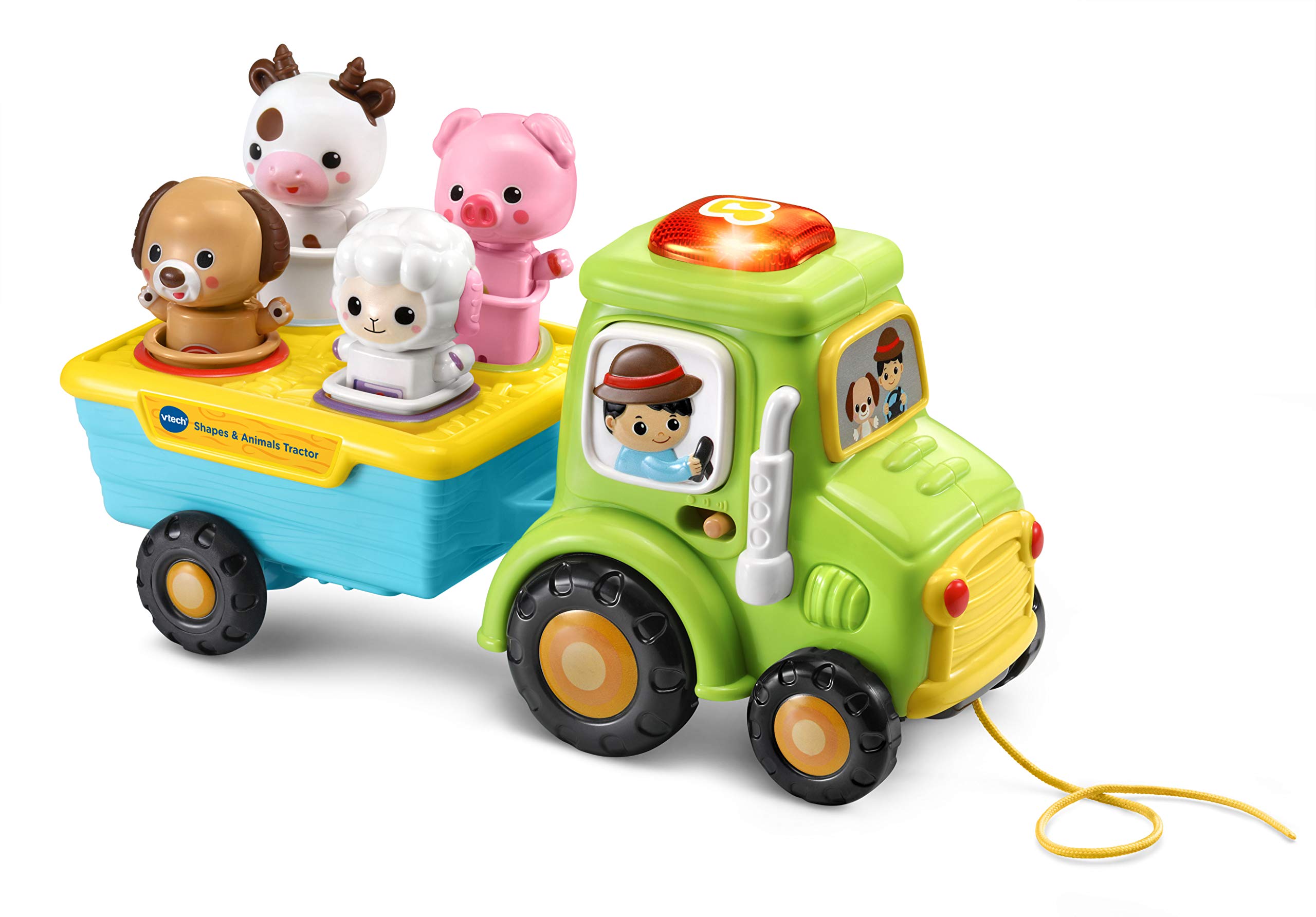 VTech Shapes and Animals Tractor, Educational Pull Along Toy for Kids, Baby Musical Toy for Sensory Play, Shape Sorter Toy for Toddlers with Lights and Sounds, Suitable for Girls and Boys 12 Months +