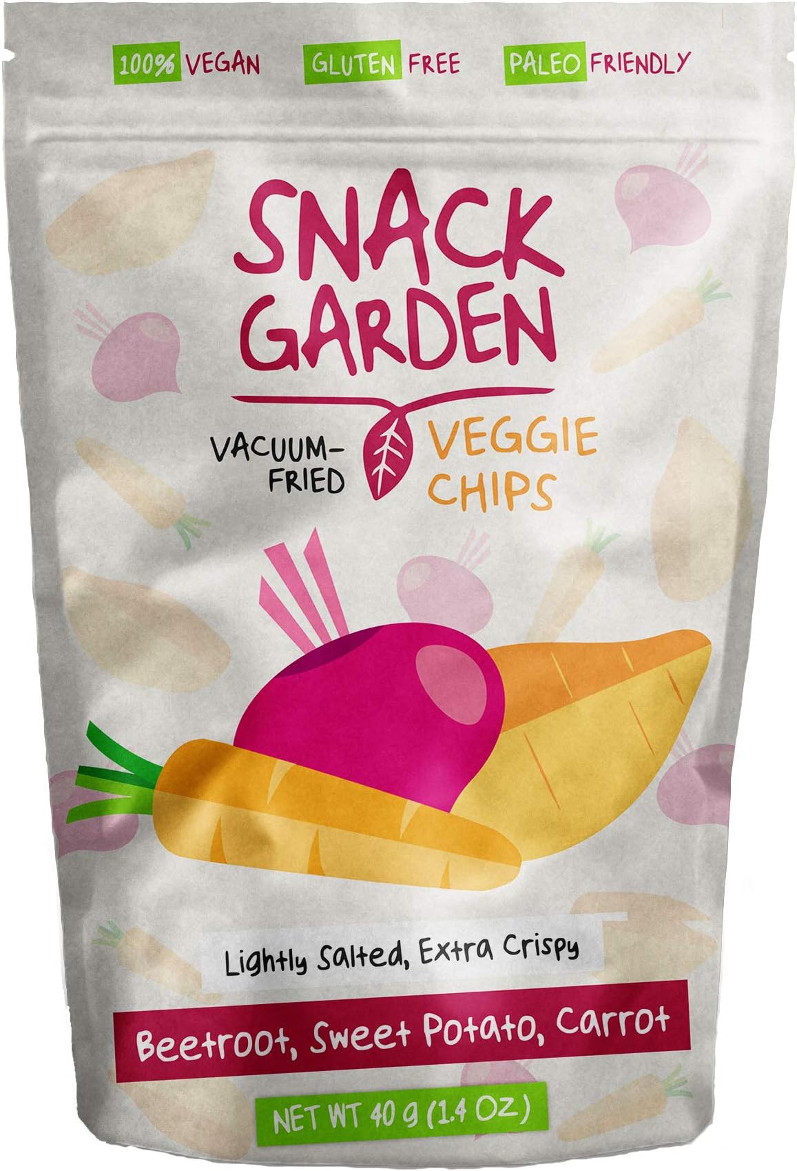 Snack Garden Vacuum-Fried Vegetable Crisps with Beetroot 40g (10 Packs)