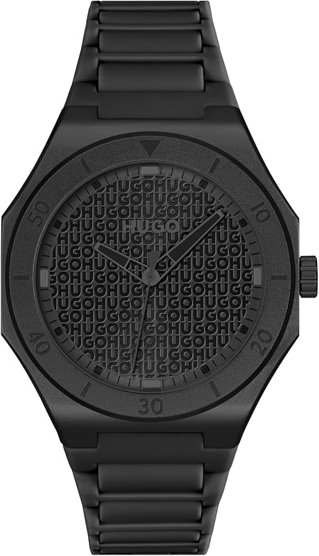 Montre à Mouvement à Quartz Trois Aiguilles pour Homme Collection #Grail Light avec Bracelet en Silicone Noir - 1530396