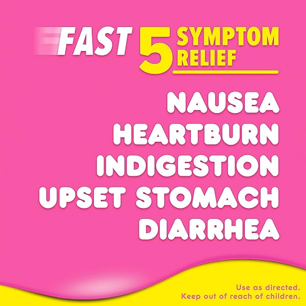 PEPTO BISMOL LIQUID FOR NAUSEA, HEARTBURN, INDIGESTION, UPSET STOMACH, AND DIARRHEA – FAST RELIEF FOR 5 SYMPTOMS, ORIGINAL FLAVOR, 2X12 OZ