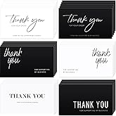 120 Pieces Thank You for Your Order Cards Customer Appreciation Note Cards Thank You for Supporting My Business Card for Small Business Owners Stores Online Retailers 3.5 x 2 Inch(Black, White)