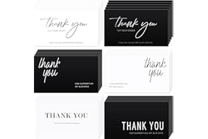TENARE 120 Pieces Thank You for Your Order Cards Customer Appreciation Note Cards Thank You for Supporting My Business Card for Small Business Owners Stores Online Retailers 3.5 x 2 Inch(Black, White)