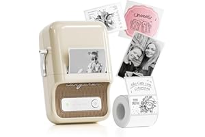 NIIMBOT B21 Label Maker, 2 Inch Portable Thermal Label Printer, Label Maker Machine with Tape, Compatible with Android, iOS & PC,Labeling for Home Storage Office and Small Business,Off-White