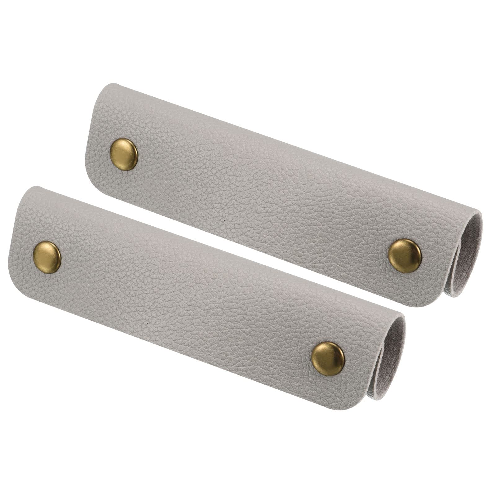 PATIKIL Luggage Handle Wrap, 2 Pack PU Handbag Grip Cover Protector Identifier with Clasp for Suitcase Grocery Shopping Bag, Gray