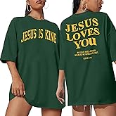 Christian Shirt Women Oversized Jesus Tshirt Jesus Love You Shirts Jesus Faith Tops Bible Verse Inspirational Tee
