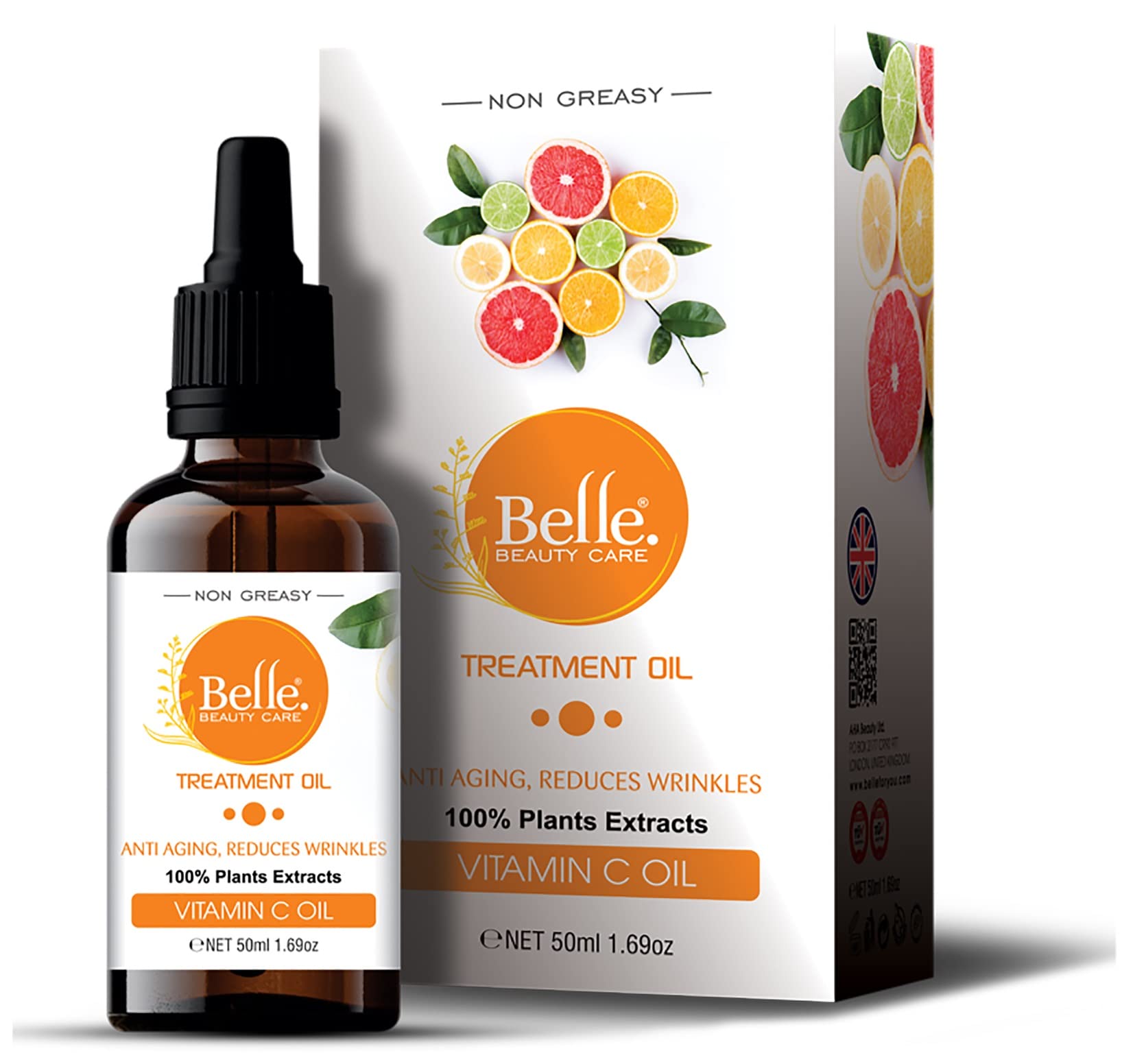 Vitamin C Oil, Non Greasy, Face Oils, Vitamin C Face Oil Treatment for Normal to Dry Skin 50mL1.69oz by Belle