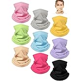 9 Pieces Kids Neck Warmer Winter Fleece Neck Gaiter Kid Tube Scarf Balaclava for Winter Sports