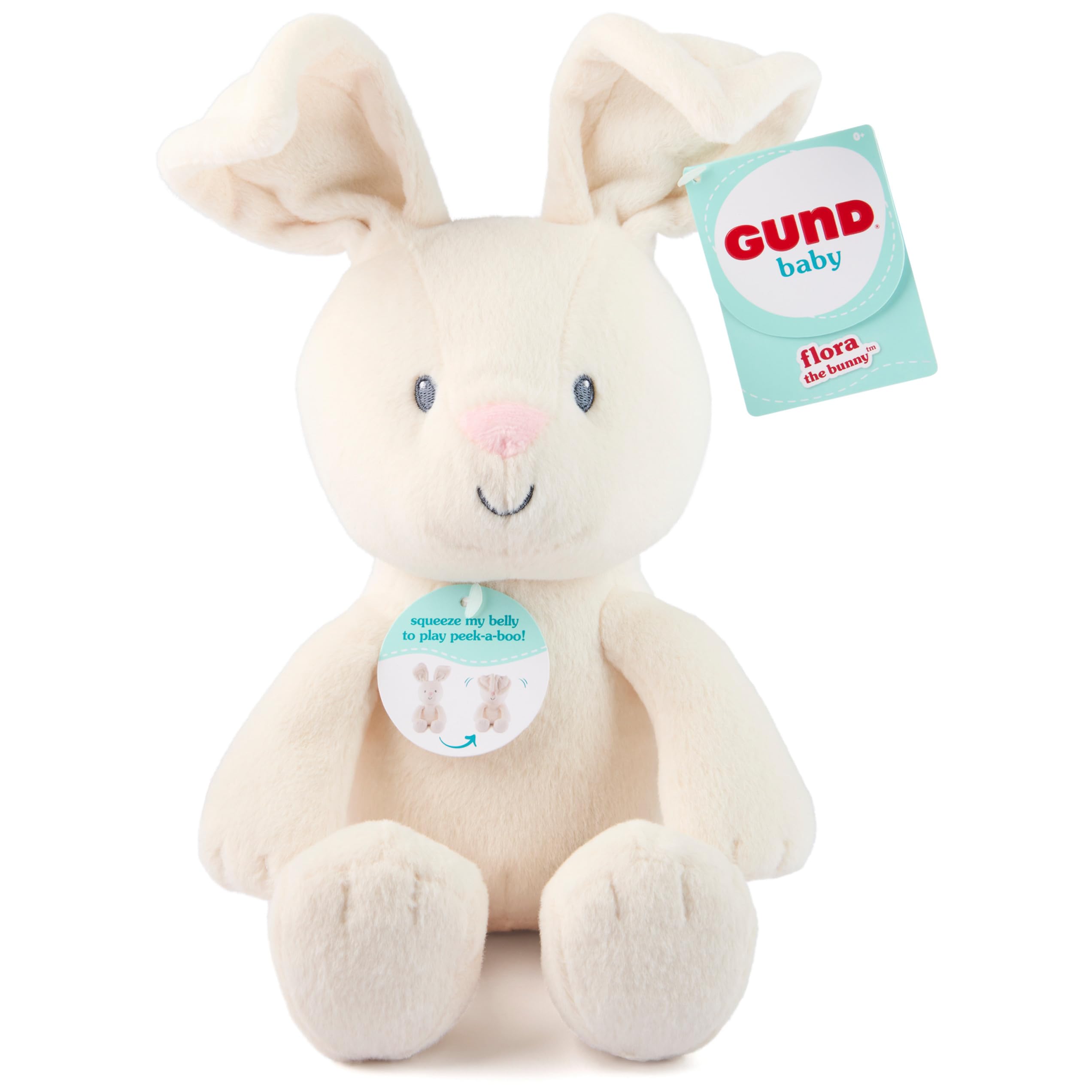 Photo 1 of GUND Baby Peek-a-Boo Flora Bunny Plush, Bunny Rabbit Stuffed Animal, Baby Toy for Ages 0 and Up, Cream, 7" (Batteries Not Required)