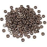 Craftdady 200Pcs Antique Bronze Rondelle Donut Spacer Beads Tibetan Vintage Tiny Metal Flat Charm Beads 6x2mm for Bracelet Necklace Jewelry Making Hole:2.5mm