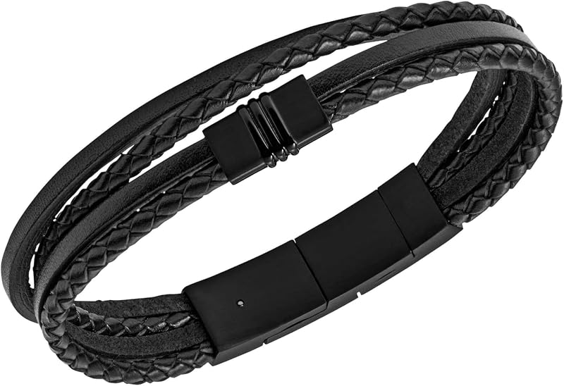 Armband Für Männer Vintage Casual, Innenlänge: 175mm - 190mm Schwarz Edelstahlarmband, JF03098001