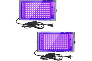 2 Pack 100W LED UV Black Light, Black Lights for Glow Party, IP65 Waterproof Black Light, for Black Light Party, Stage Lighti