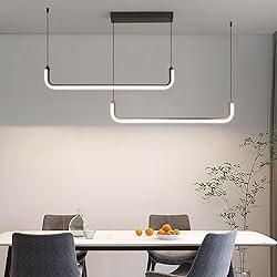 Chandelier, 2-Light Modern Ceiling U-Shaped Pendant