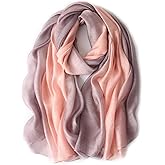 Lzylvta Cotton Silk Scarf Long Lightweight Scarf Elegant Soft Scarf Wraps Color Shade Scarves for Women