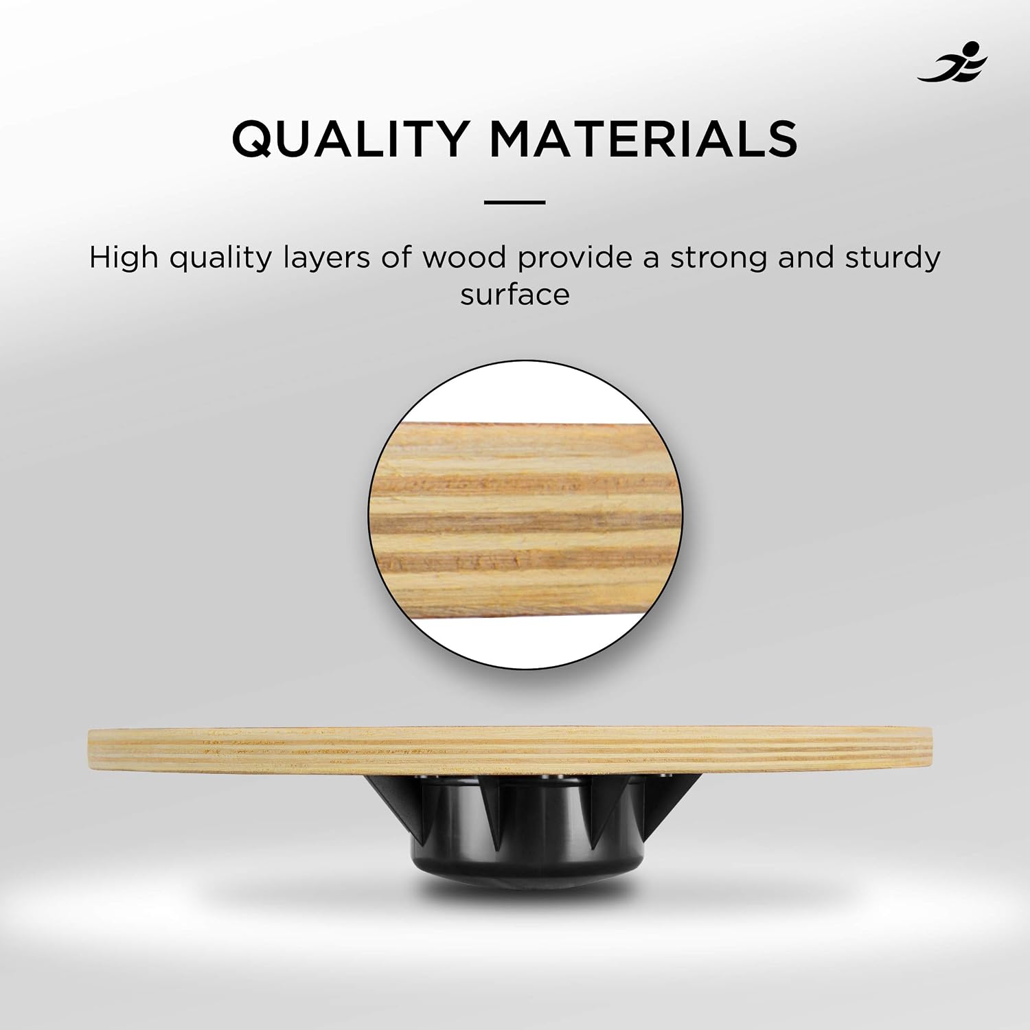 JLL® Wooden Balance Board, ANTI SLIP SURFACE, Exercise Fitness Workout Rehabilitation Training Exercise Wobble Board - Image 5