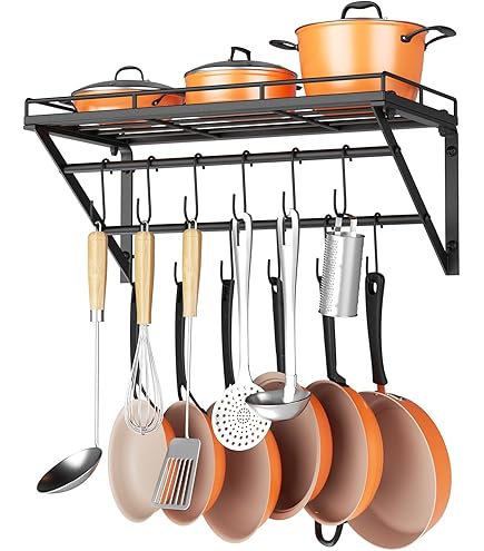 Sorbus® Pot And Pan Rack For Ceiling With Hooks