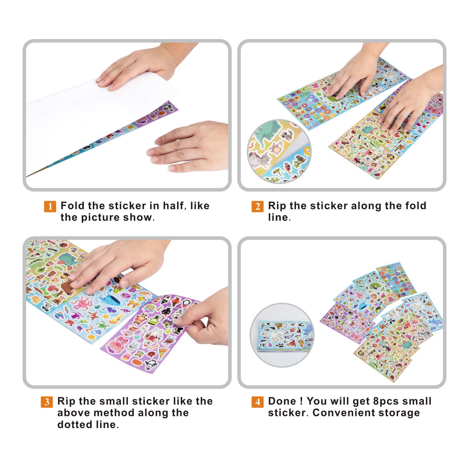 Animal Stickers,Stickers for Kids Assortment Set (1450+ Count),8 Themes Collection for Children,Teacher, Parent, Grandparent, Kids, Craft, School, Planners & Scrapbooking,Present Idea for Children