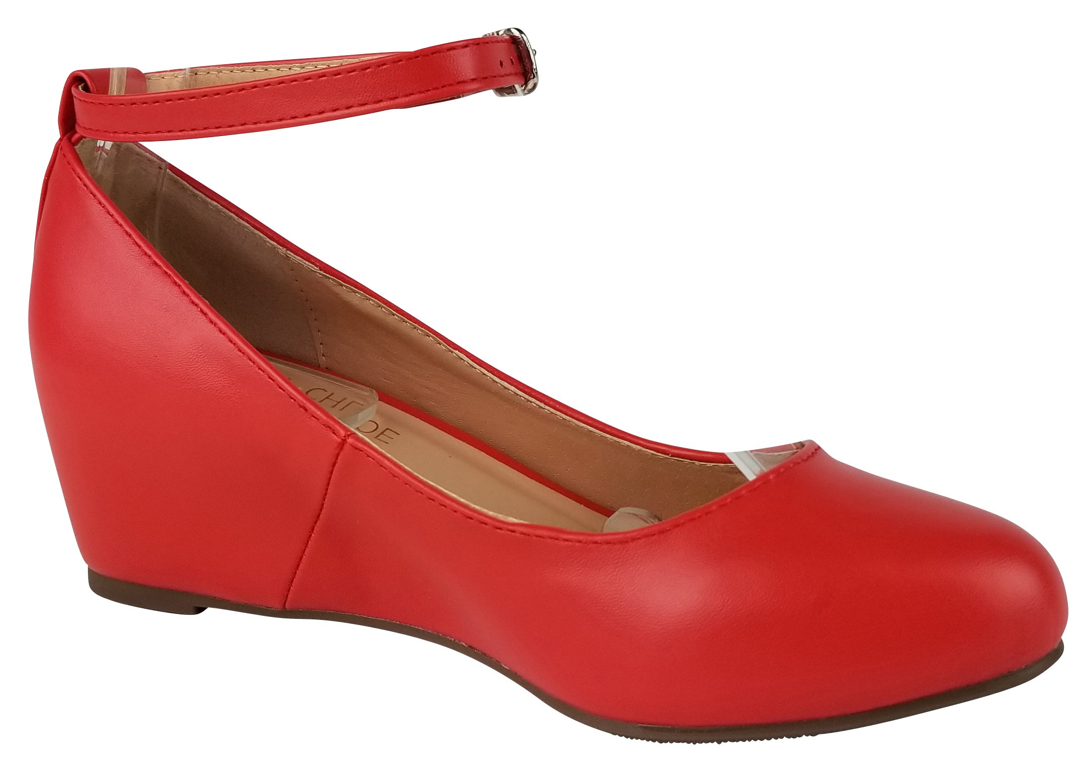 Chase & Chloe Bobby-1 Women's Strappy Mary Jane Wedge Platform Pump - Image 3