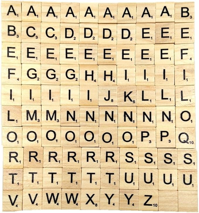 Gospire 100 Pieces Smooth Wooden Letter Tiles Game Complete Set For Crafts Pendants And Spelling Amazon Co Uk Toys Games