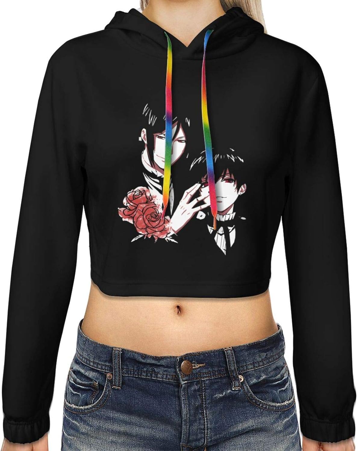 Anime Womens Cropped Hoodie Hopynu Clothing