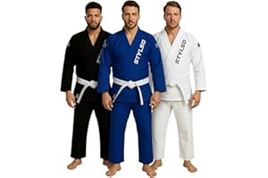 Stylso Bjj Gi For Men, Kimono Brazilian Jiu Jitsu Gi with Preshrunk Fabric, IBJJF-Approved Training Judo Gi Without Belt