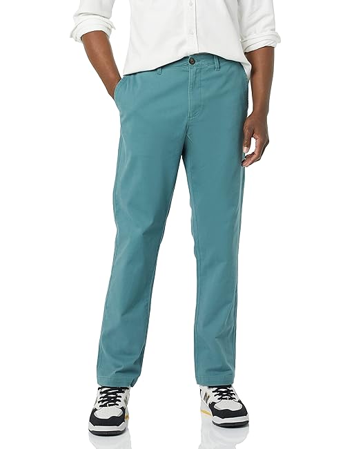 Amazon Essentials Men's Athletic-Fit Casual Stretch Chino Pant (Available in Big & Tall), Dark Green, 35W x 29L