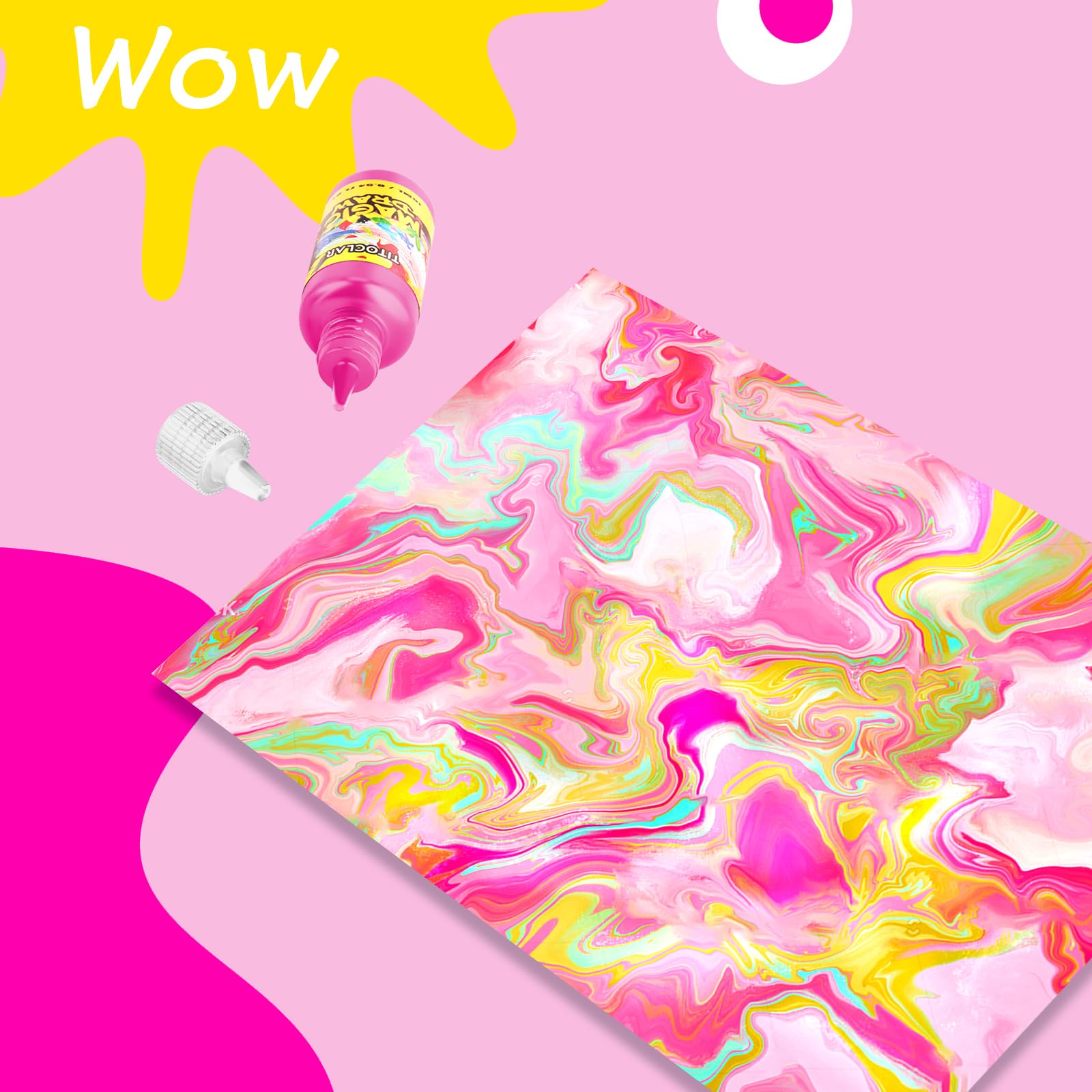 Hiwawind Water Marbling Paint Art Kit for Kids - Art Supplies for Girls & Boys 8-12, Ideal Gifts for 6-12 Year Olds (12 Colors)