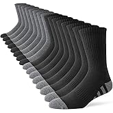 JOYNÉE 8 Pairs Mens Crew Work Cushion Socks Long Athletic Running Socks Workout Breathable Socks