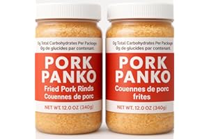 Pork rinds - 0 Carb Pork Rind Bread Crumbs - Keto and Paleo Friendly, Naturally Gluten-Free and Carb-Free (12oz Jar) (Pack of