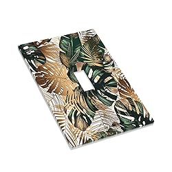 Green Tropical Leaves Gold Palm Leaf Botanical 1